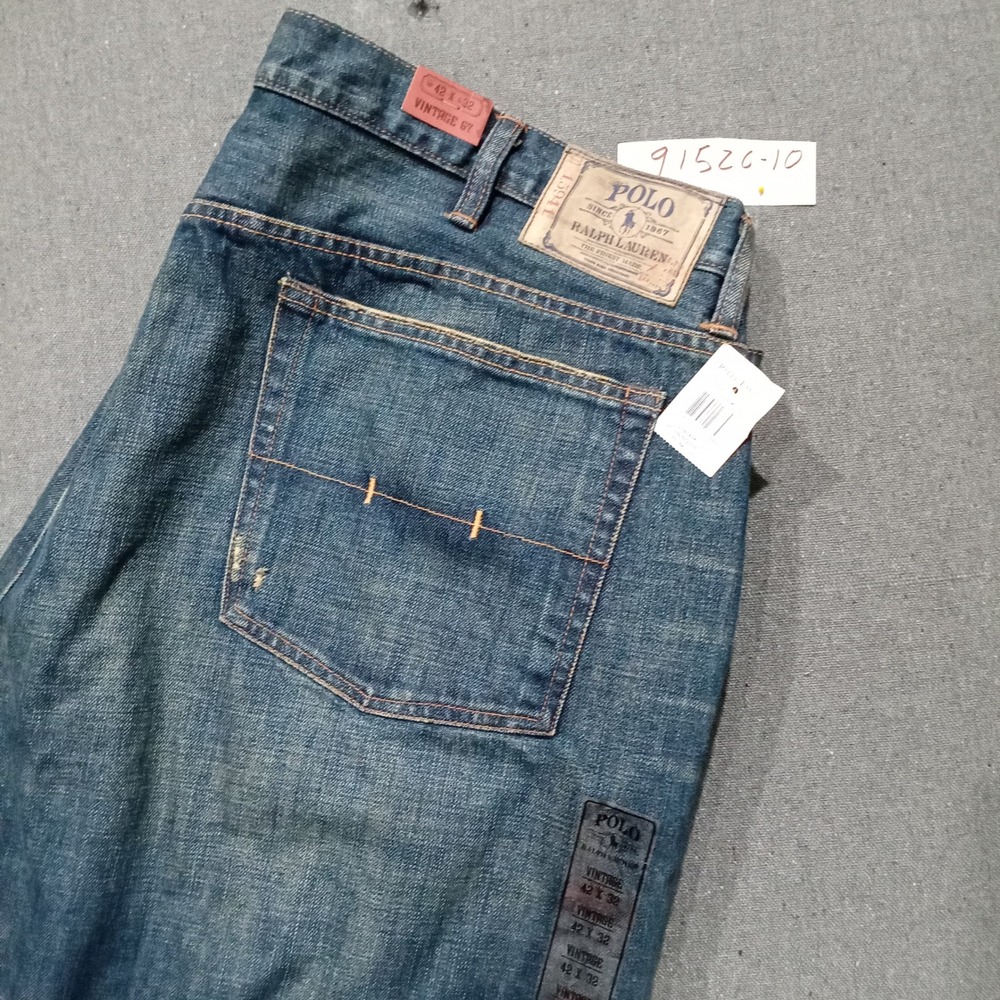 Polo Ralph Lauren Vintage 67 Mens Jeans 42x32 Medium Wash Straight Leg NWT